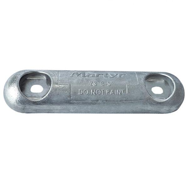 Anode, Plate Zinc Length:12 Width 3" Bolt-on CtoC:8"