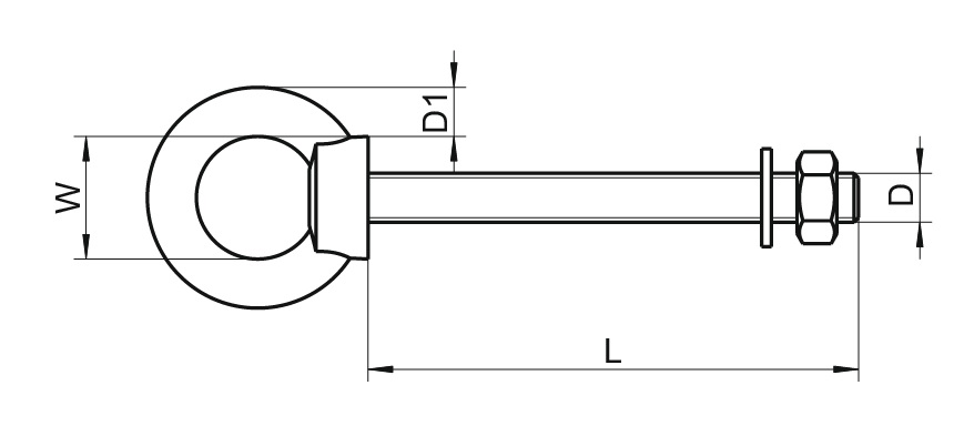 Eye Bolt, A4 8 x 80mm with Metric Thread