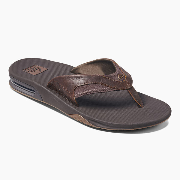 Sandals, Men's Leather Fanning Brown