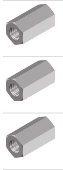 Coupler Nut, Hexagon M8x25