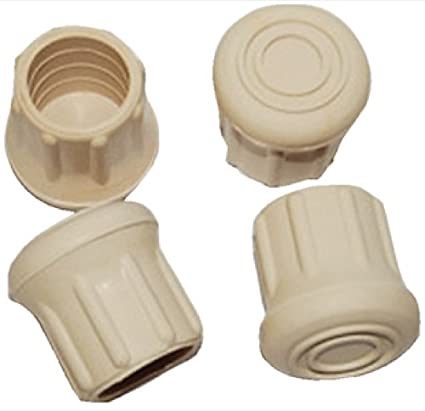 Chair Tip, 1-1/8" White Rubber for Single-Tube 4 Pack