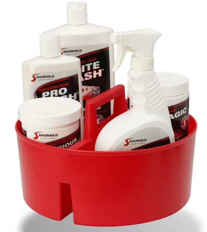 Bucket Caddy Organizer, Red 11" x 11" x 7"