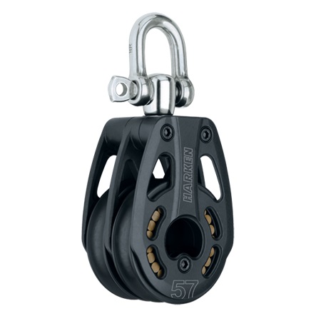 Block, Double 57mm Swivel Aluminum