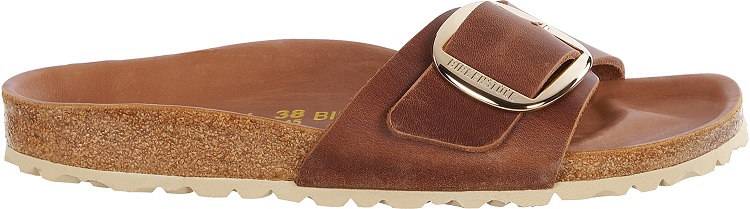 Sandals, Narrow Big Buckle Madrid Cognac