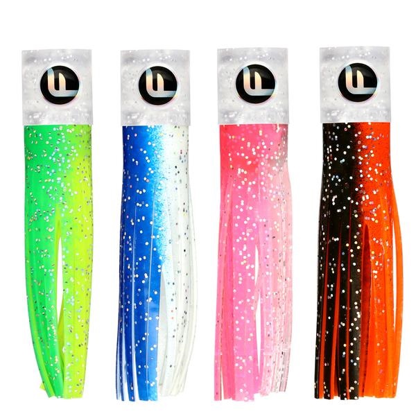 Lure, Mini Soft Flat 4" Glitter Head 4Pk