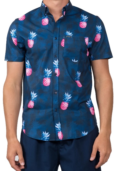 Shirt, Button Down Pinapple Navy