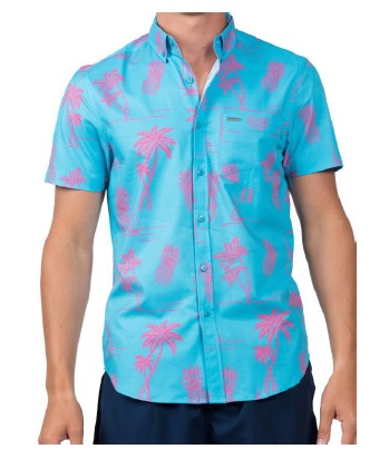 Shirt, Button Down Pineapple & Sailboats Turquoise