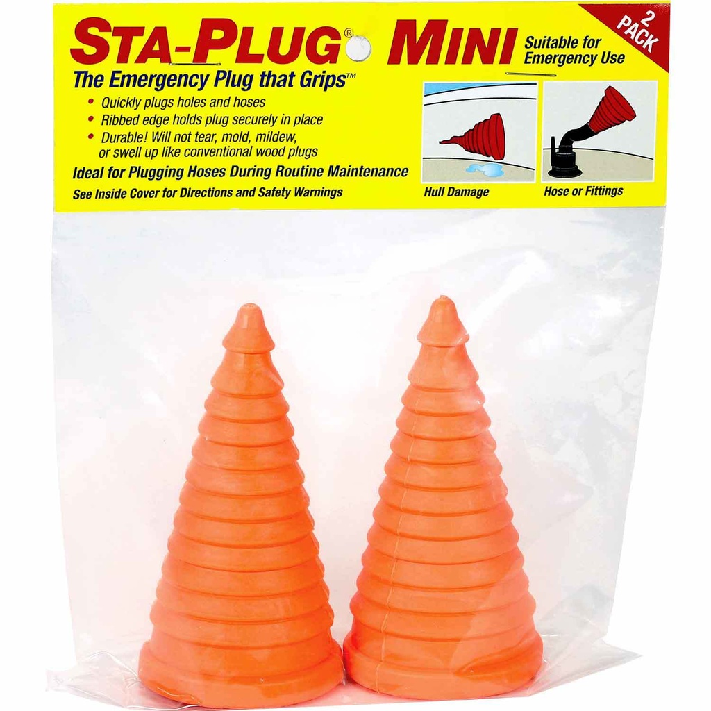 Sta Plug, Mini Soft for Emergency Leaks Orange 2Pk