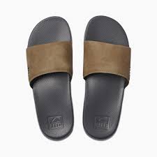 Sandals, Men's Reef One Slide Grey/Tan