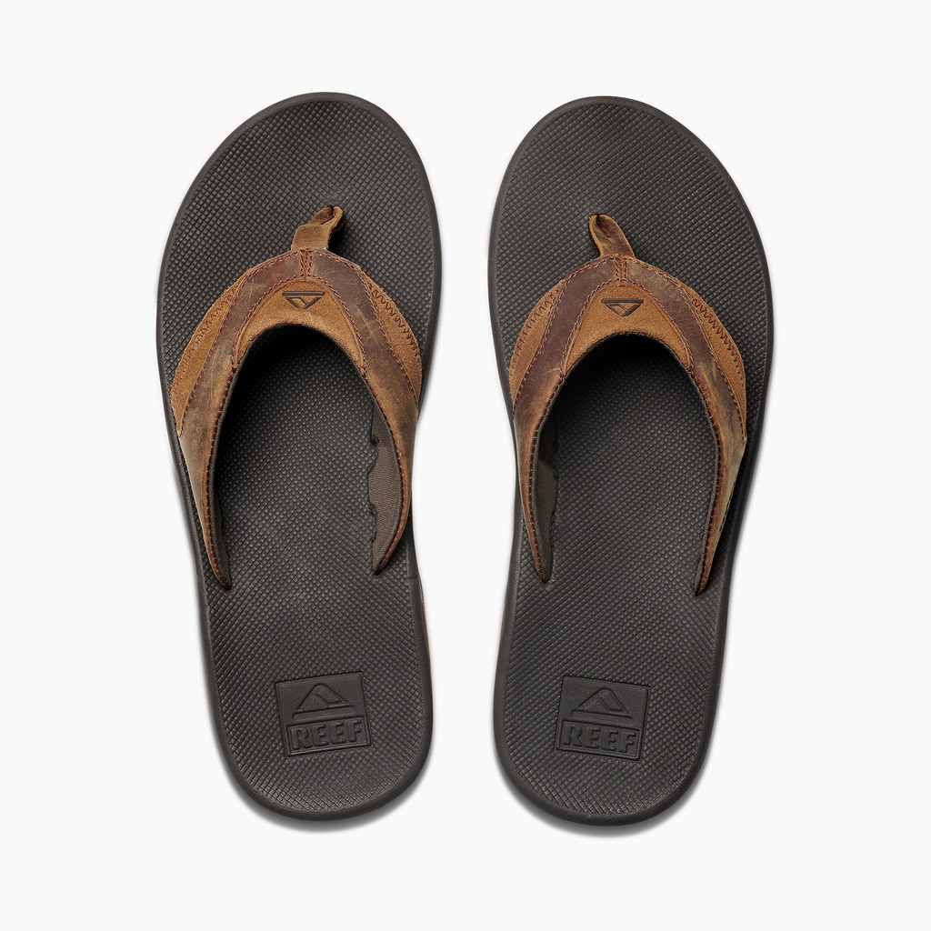 Sandals, Men's Leather Fanning Bronze