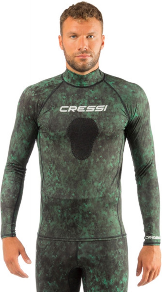 Rash Guard, Men's Hunter with Chest Pad Green Medium