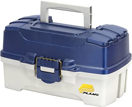 Tackle Box, 2 Tray with Dual Top Access Blue/White