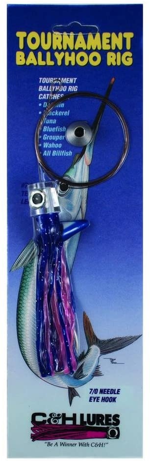 Lure, Ballyhoo 5-1/2" Rig with Vinyl Skirt Blue Pink Rig