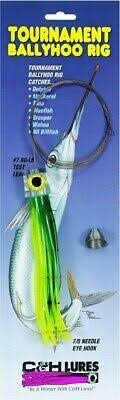 Lure, Ballyhoo 5-1/2" Rig with Vinyl Skirt Green Yellow Rig