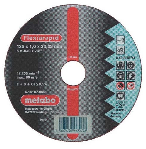 Cutting Disc, Stainless Steel 125 x 1.0 x 22.2mm