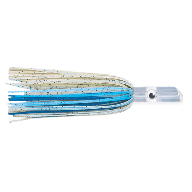 Lure, Lil' Swimmer 5-3/4" White Blue Rigged