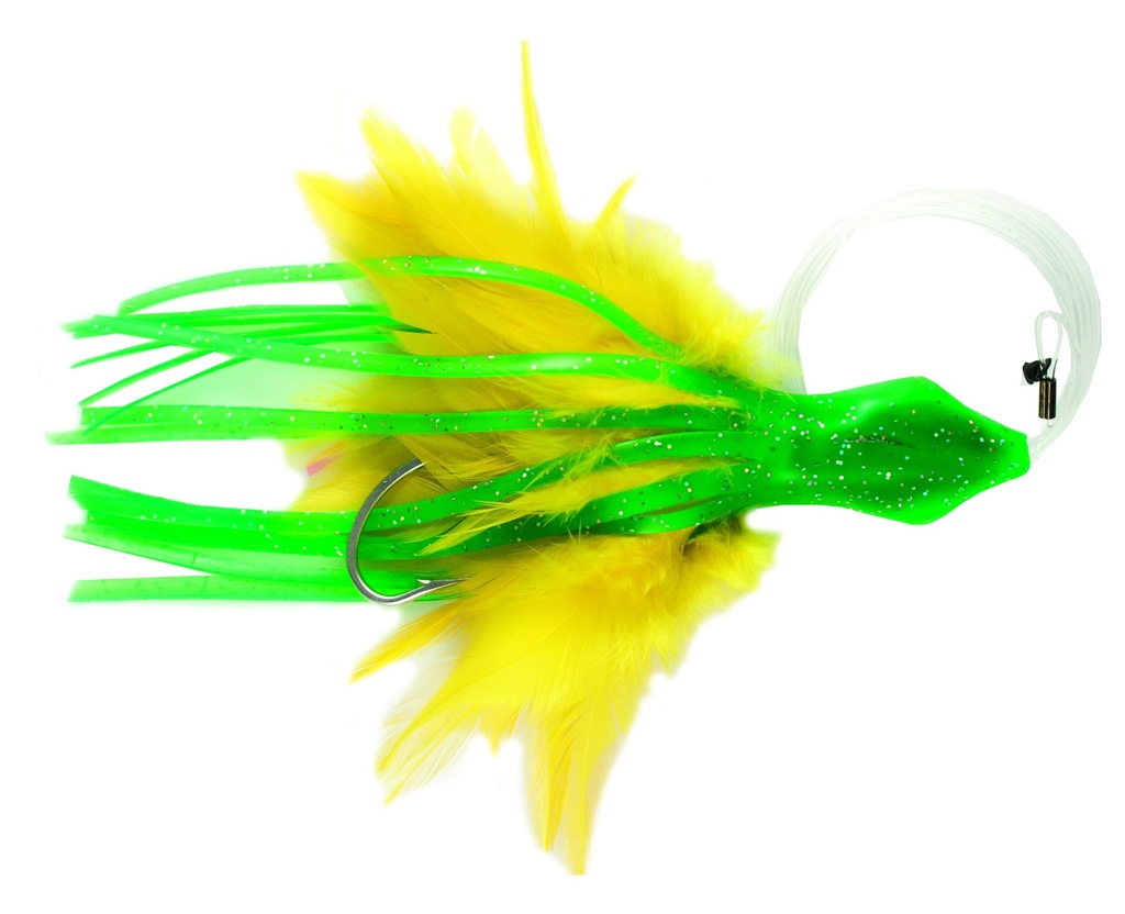 Lure, Dolphin Delight 6" 1.5oz Green Yellow Rigged