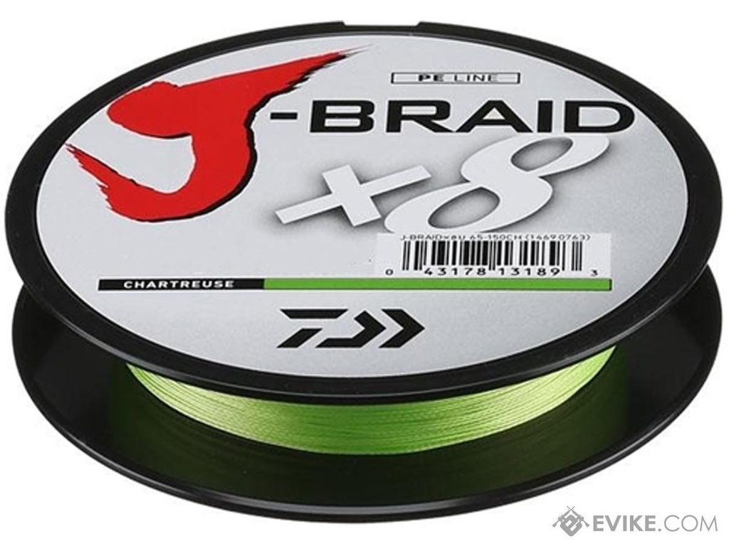 Line, J-Braid x8 8 Strand Braided 50Lb 330Yd Chartreuse