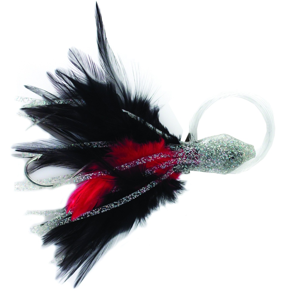 Lure, Dolphin Delight 6" 1,5oz SLV Black Red Rigged