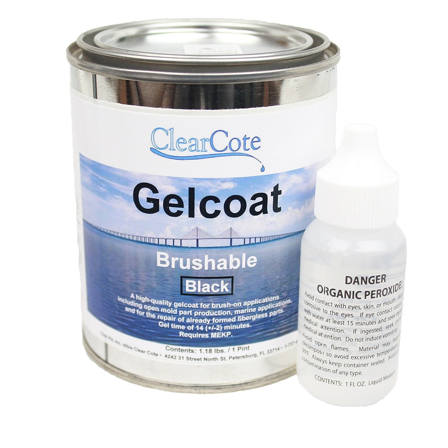 Gelcoat, Brushable Black with Hardener Pint