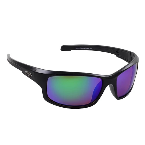 Sunglasses, Throwdown Black Frame Green Mirror Lens