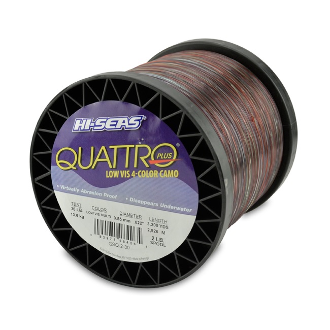 Monofilament Quattro Plus 30lb Test 2Lb Spool 3200yd Camo