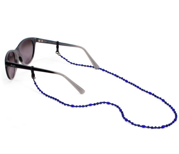 Glasses Strap, Czech Glass Cords Spec Ends Blue