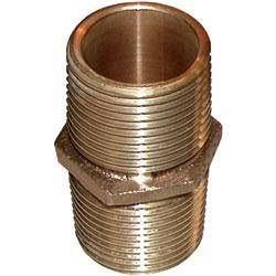 Pipe Nipple, Male Thread:3" HexNut Bronze