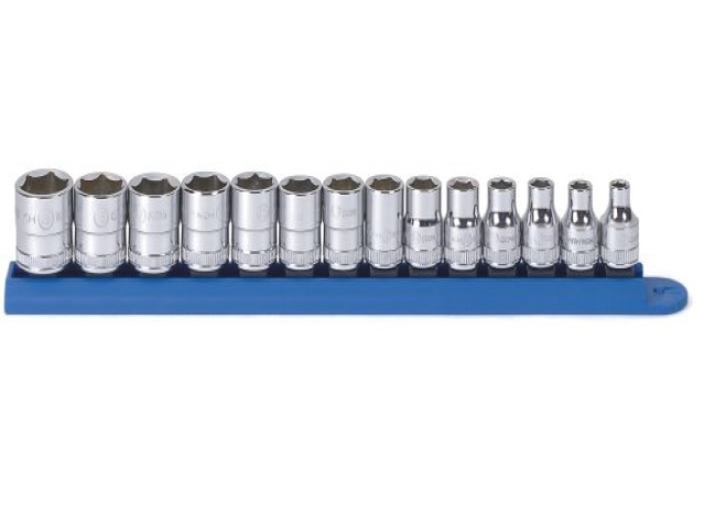 Socket Set, 3/8" Drive 6Pt Metric:6to19mm 14 Piece