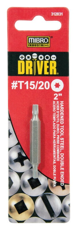 Drill Bit, 2" Steel Double Ended #T15/20