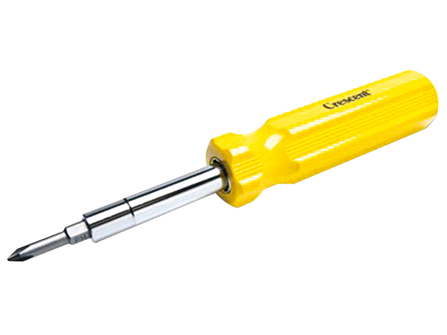 Screwdriver, Interchange 6Hard-Treated-Bits Yellow