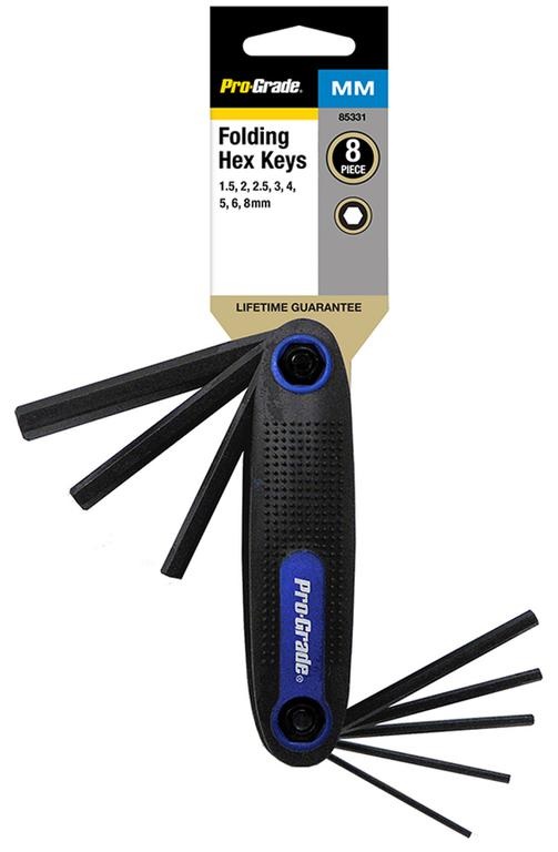 Hex Key Set, Metric Folding 8Pc