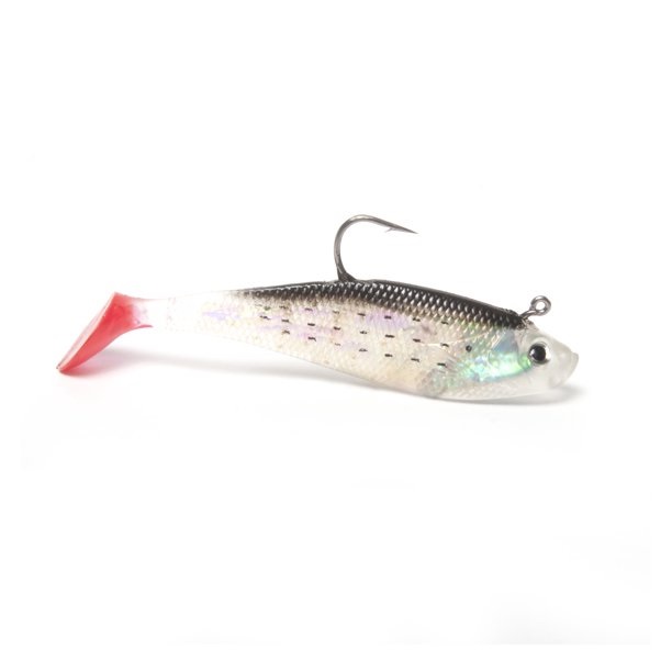 Lure, Rigged Shad Gold/Red Tail 4" 4Pk