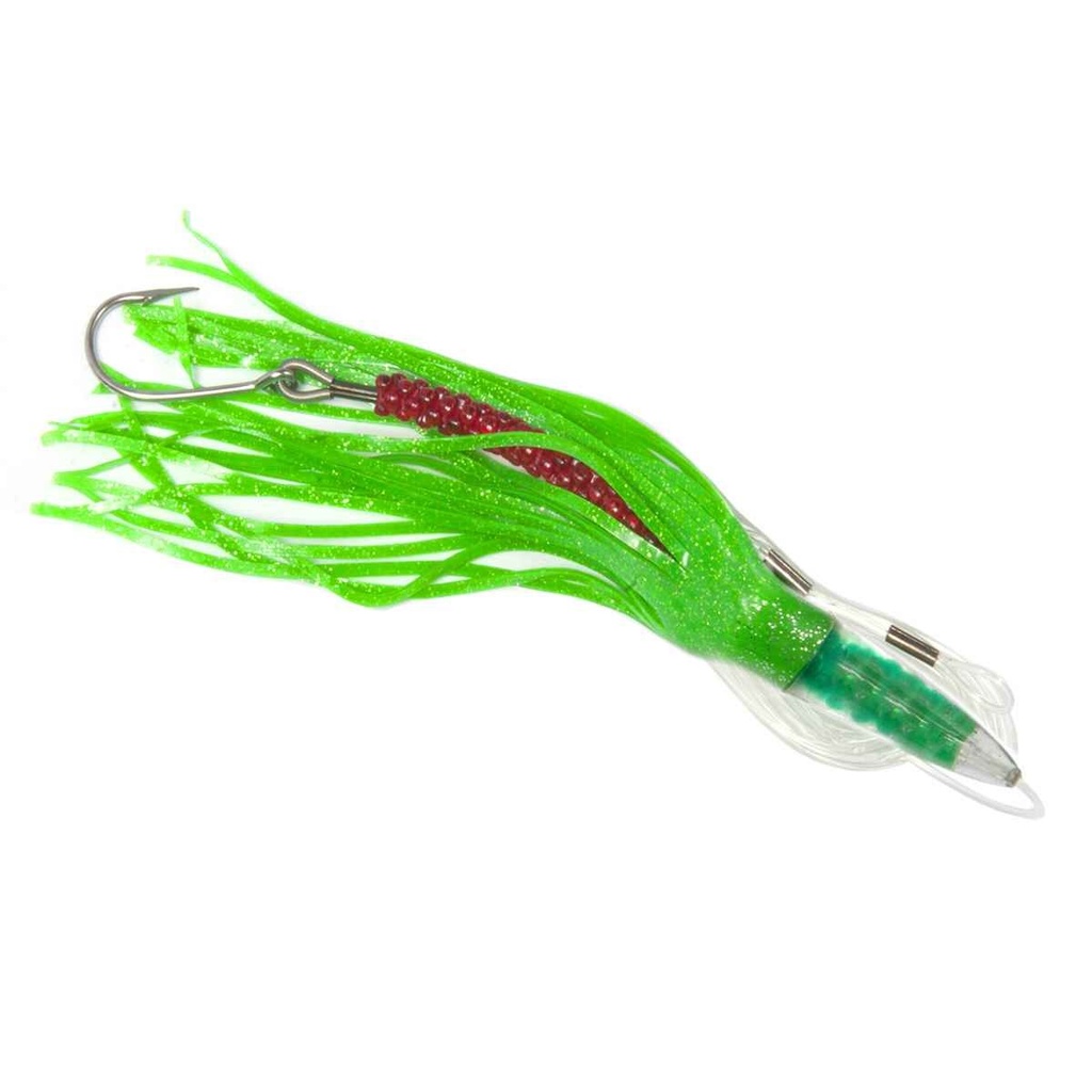 Lure, Rigged Green Machine 6" 7/0 8' Leader