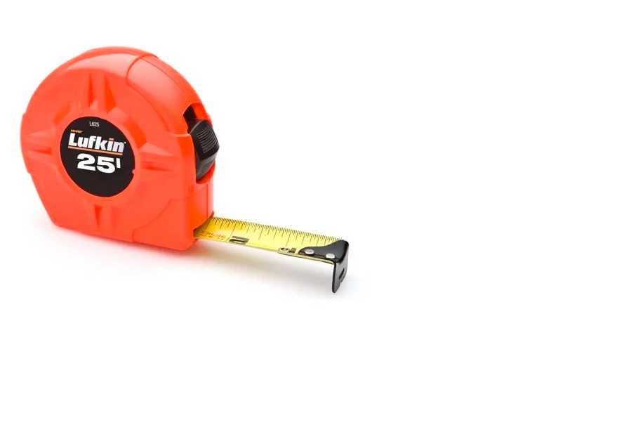 Tape Measure, 25'/8m Width 1"-25mm Hi-Viz