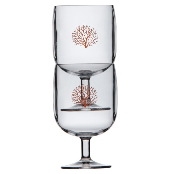 Wine Glass, Stackable Mare Coral Each