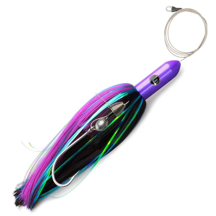 Lure Skirt, Torpedo Jimmy Rigged 12" 6oz Purple/Black