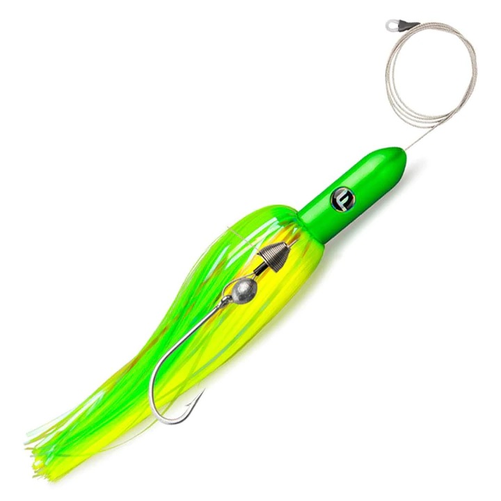 Lure Skirt, Torpedo Jimmy Rigged 12" 6oz Green/Chartreuse