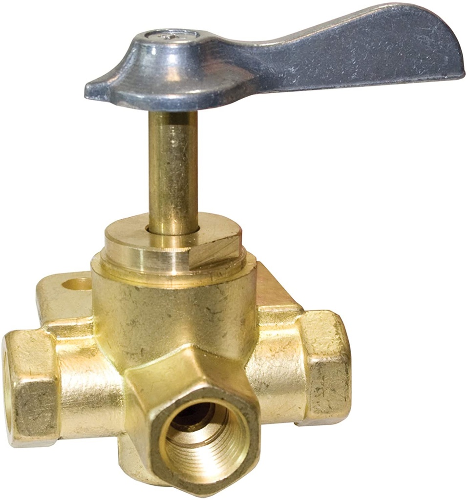 Fuel Connector, 3 Way-Valve 1/4" NPT Female Brass