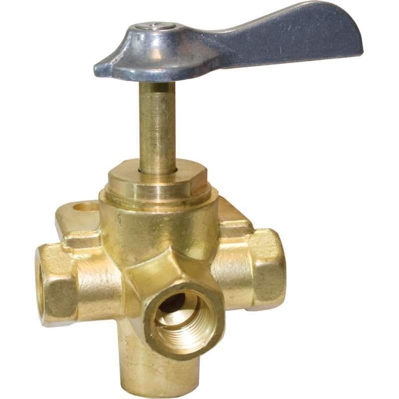 Fuel Connector, 4 Way-Valve 1/4" NPT Female Brass