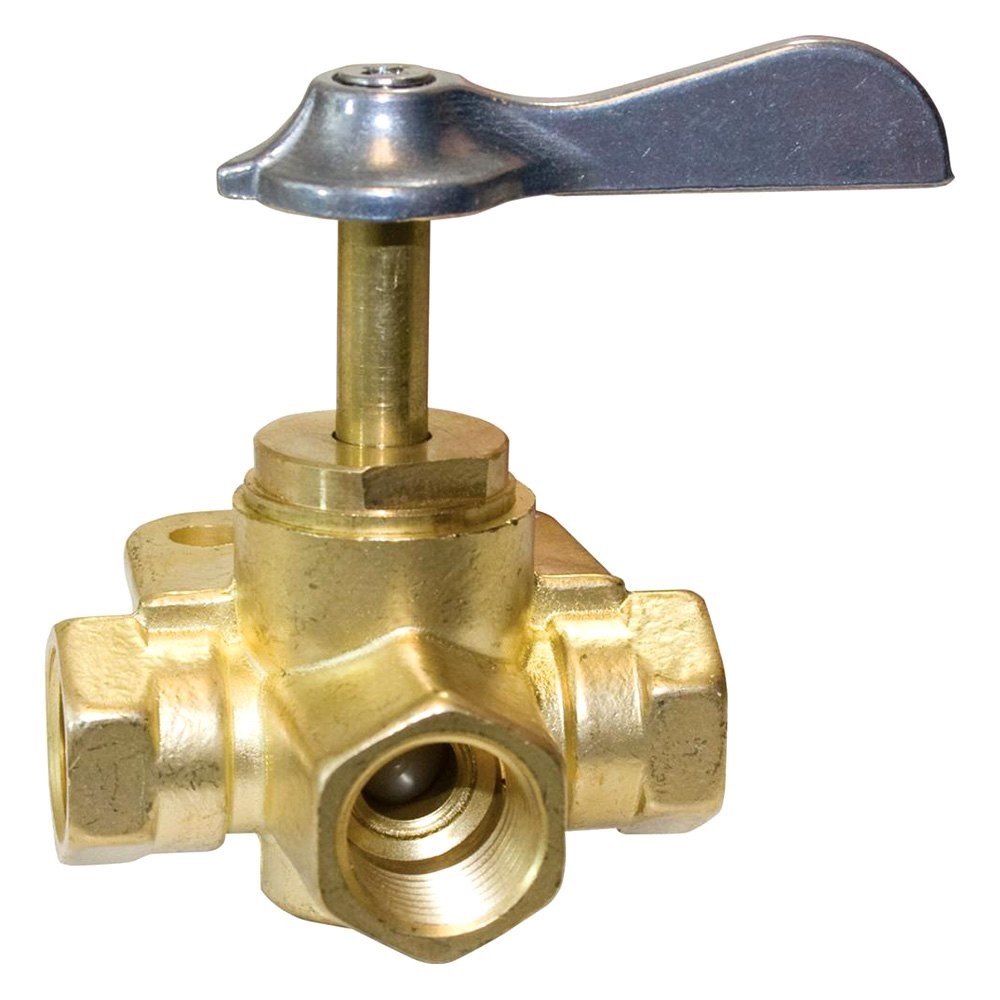 Fuel Connector, 3 Way-Valve 3/8" NPT Female Brass