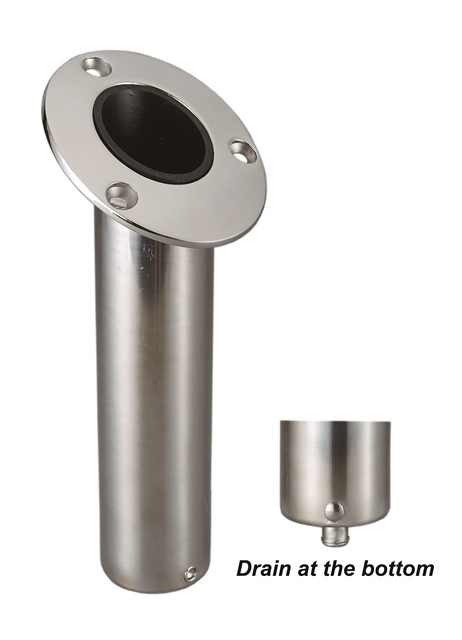 Rod Holder, with Drain 15° Stainless Steel