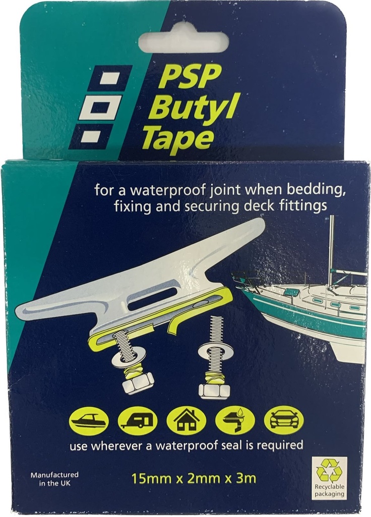 Tape, Butyl 15mm x 3mm Length: 2m Grey