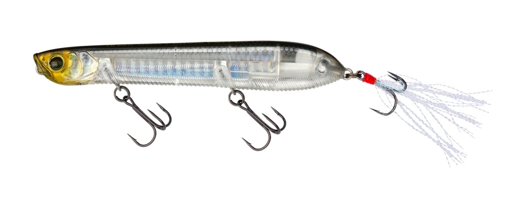 Lure, 3DB Pencil Popper 4-3/8" Prism Silver Black