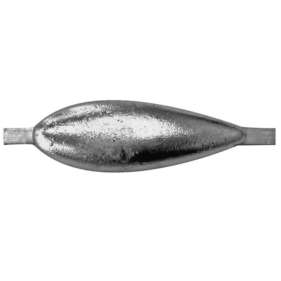 Anode, TearDrop Zinc Bolt-On Length:9" Width:2.875" 5.10Lb