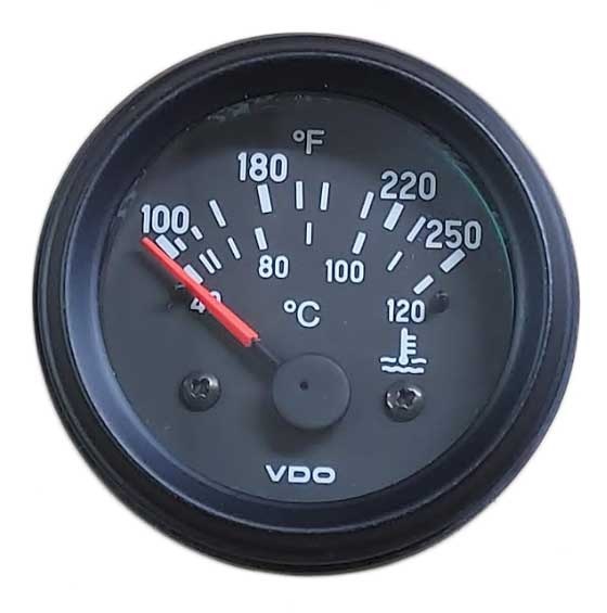 Gauge, Water Temperature 250°F/120°C Black 12V