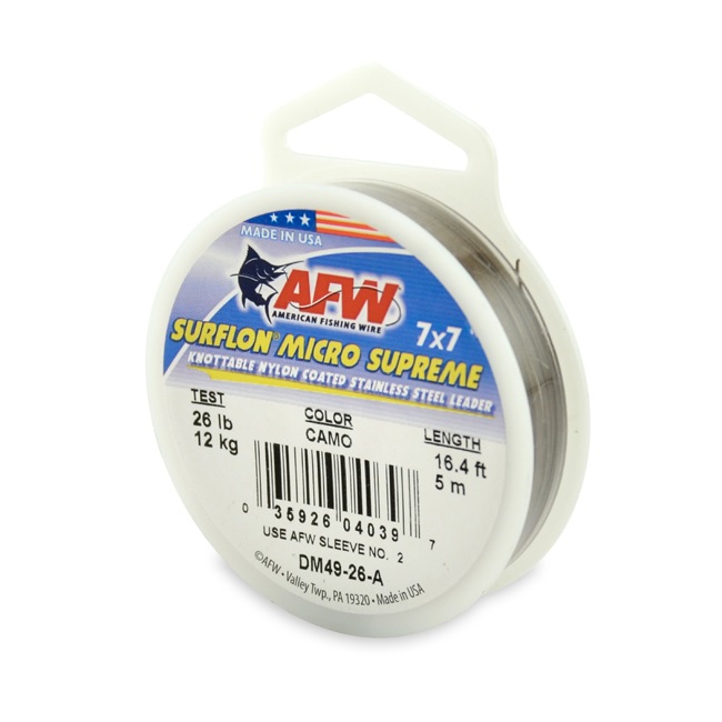 Leader Wire, Surflon Micro Supreme Nylon Coated 7x7 26Lb