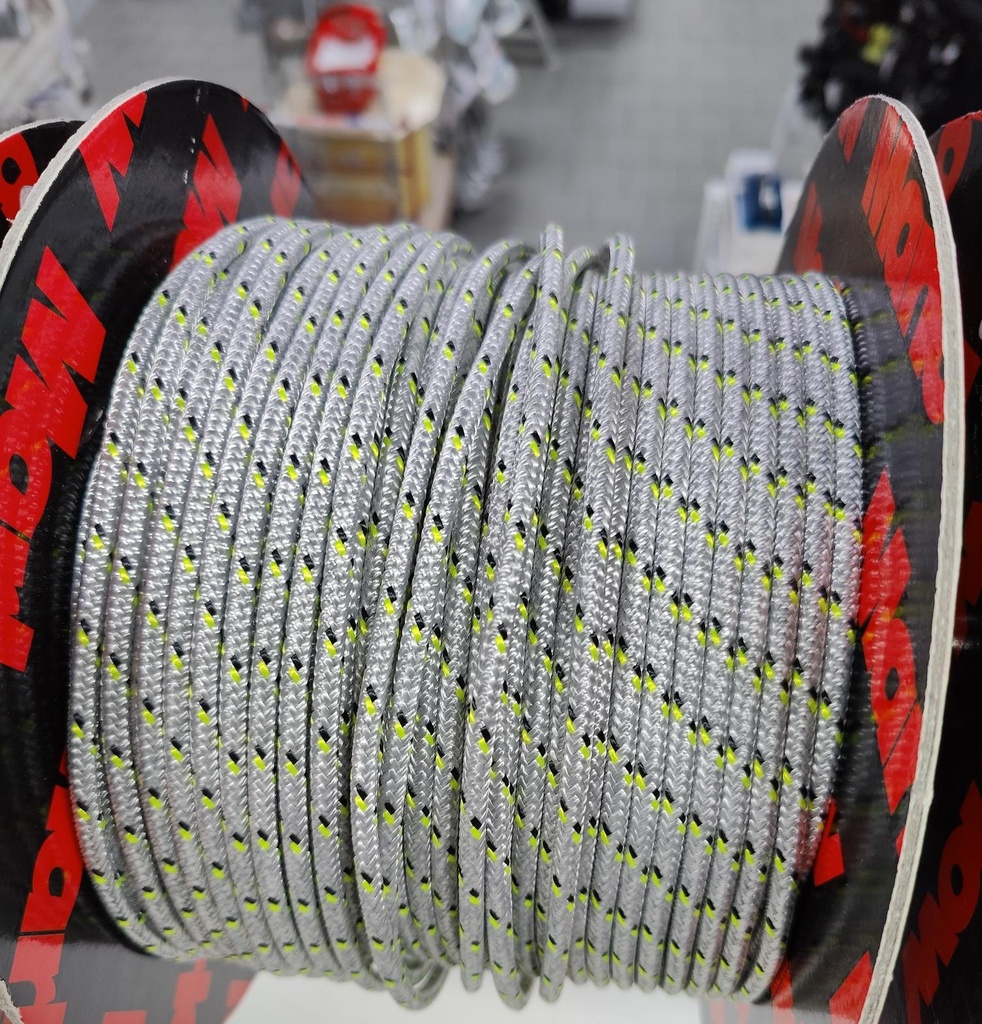 Dyneema Rope, Excel Racing 5mm White/Grey per Foot