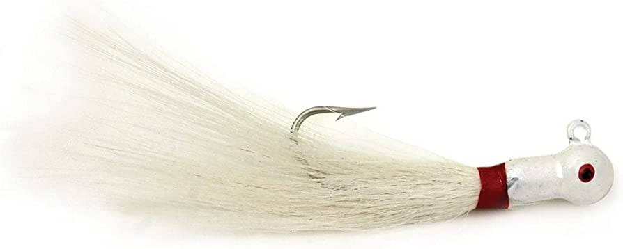 Jig, Popeye Bucktail 1/2oz 4/0 Hook White/White 2Pk