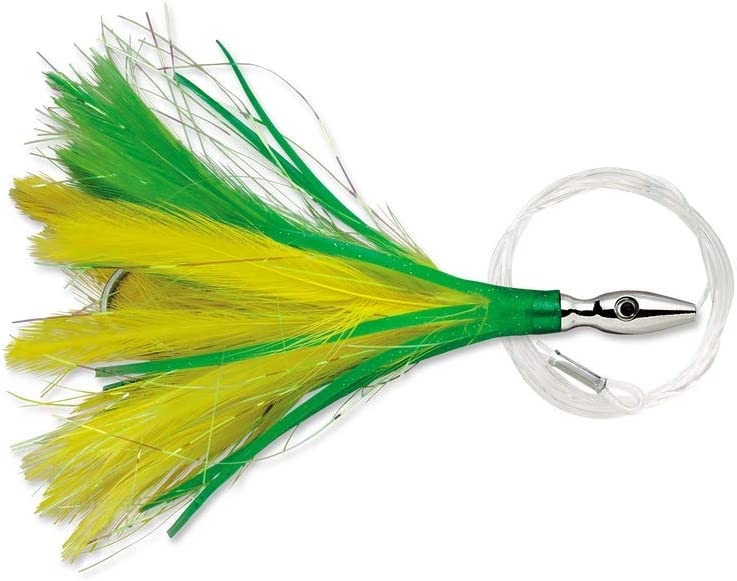 Lure, Flash Feather Rigged Trolling 3" Yellow/Green